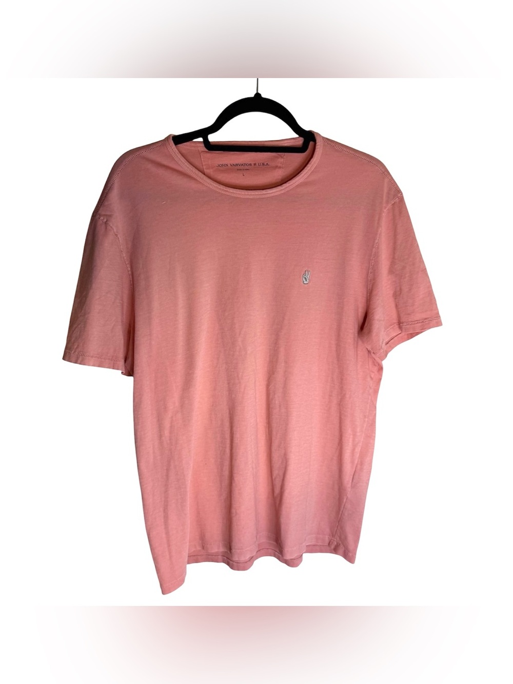 John Varvatos Light Pink Crewneck T Shirt Size Large 100% Cotton